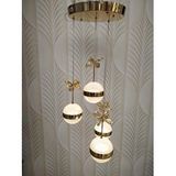 Şık Tarz Modern Led Avize Gold Ledli Salon Avizesi Kelebek Taşlı
