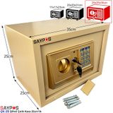 Şık Tasarımlı 25cm Lik Şifreli Çelik Kasa, Elektronik Tuşlu Değerli Eşya Ve Para Kasası 35x25x25cm