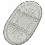 Şık Tasarımlı 3 Bölmeli Cam Kahvaltılık – 27x15 cm Dayanıklı Servis Tabağı, Çok Bölmeli Sunum Kabı, Çizgili Desen Modern Cam Meze ve Atıştırmalık Tabağı