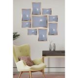 Şık Tasarımlı Gümüş Dokuzlu Set Polimer Resim Çerçevesi (15x21-4 Adet, 21x30-4 Adet, 30x40-1 Adet)