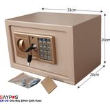 Şık Tasarımlı Orta Boy Şifreli Çelik Kasa, Elektronik Tuşlu Değerli Eşya ve Para Kasası 31X20X20CM