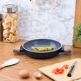 Şık ve Dayanıklı 22 cm Seramik Sahan, Mutfaklarınızın Vazgeçilmezi - Seçenek 1 - Açık Beyaz - Gri