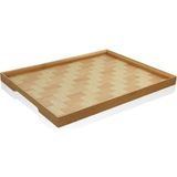 Şık Wicker Bambu Tepsi 40X31 Cm, Doğal ve Dayanıklı Tasarım - Açık Beyaz - Gri - Seçenek 1