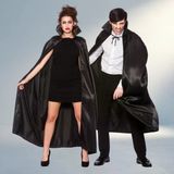 Şık Yakalı Siyah Halloween Pelerini