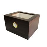 Sikarlan Cedar Camlı Çekmeceli Puro Kutusu Humidor Kahve 40s