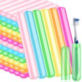 SIKEMAY 50 ADET Seyahat Diş Fırçası Tutacağı Toplu, Diş Fırçası Seyahat Kılıfı Kapak, Taşınabilir Plastik Toz Geçirmez Nefes Alabilir, Seyahat Banyo, İç Mekan Dış Mekan Seyahat Gezisi Kamp Okulu için