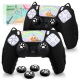 SIKEMAY Sevimli Kedi Pençesi PS5 Denetleyici Kaplaması, PS5 Kapak Kılıfı Kaymaz PS5 Aksesuarları Silikon Kaplama Koruyucu Kumanda Tutacağı, PlayStation 5 için 2 Başparmak Kavrama Kapağı ve 1 Çıkartma