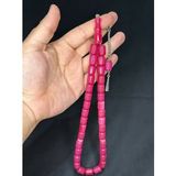 SIKMA KEHRİBAR TESBİH BÜYÜK BOY PEMBE RENK 14MM X 11MM T-518