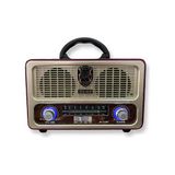 Şıktek Orjinal Nostalji Radyo Ahşap Görünümlü Kumandalı Bluetooth-Usb-Sd Kart Fişli, Şarjlı, Pilli Radyo