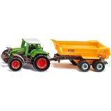 Siku 1605, Krampe Damperli Kamyonlu Fendt Traktör, Oyuncak Traktör, Metal/Plastik, Yeşil/Sarı, Çıkarılabilir kabin, Devrilme Teknesi, Düz Koşu Kauçuk Tekerlekli Treyler, Treyler Kaplin