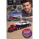 Siku 1613 Düşük Taşıyıcı Tır Tekne Taşıma Low Loader Metal Oyuncak Çekici Koleksiyonluk Mini 15.8 CM