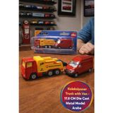 Siku Breakdown Truck with Van Çekici Kurtarıcı Panelvan Die Cast Metal Model Araba Oyuncak 17.8 CM