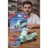 Siku Vespa 125 GTS Mint Yeşili Metal Model Scooter Motorsiklet Minyatür Mini Nadir Koleksiyon 5.6 CM