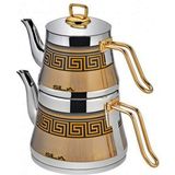 Sıla 2.75 lt Siyah Dekorlu Gold Çaydanlık Takımı