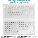 Silabor 136 Tuş Ingilizce Pbt Tuş Takımı – Şeffaf Karbon Fiber Desenli Mekanik Klavye Keycaps Seti