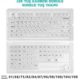 Silabor 136 Tuş Korece Pbt Tuş Takımı – Şeffaf Karbon Fiber Desenli Mekanik Klavye Keycaps Seti