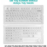 Silabor 136 Tuş Rusça Pbt Tuş Takımı – Şeffaf Karbon Fiber Desenli Mekanik Klavye Keycaps Seti - Çok Renkli