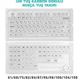 Silabor 136 Tuş Rusça PBT Tuş Takımı – Şeffaf Karbon Fiber Desenli Mekanik Klavye Keycaps Seti