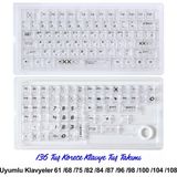 silabor 136 Tuşlu Keycaps Beyaz baskılı, şeffaf, 136 tuşlu Korece yazı tipi [Kutulu] Tüm Mekanik-Manyetik Klavyeler ile Uyum Sağlamaktadır.