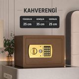 silabor 25’lik Elektronik Şifreli ve Anahtarlı Çelik Para Kasası – Dijital Panelli, 35 × 25 × 25 cm
