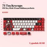 Silabor 74 Tuş Orijinal Yan Baskılı Termal Süblimasyon Pbt Manyetik-Mekanik Uyumlu Klavye Tuşları Klavye Keycaps - Çok Renkli