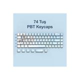silabor 74 Tuş Orijinal Yan Baskılı Yarı Saydam PBT Süblimasyon Mekanik Klavye Tuşları Klavye Keycaps
