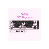 Silabor 74 Tuş Yan Baskılı Yarı Saydam Pbt Süblimasyon Mekanik Klavye Tuşları Klavye Keycaps
