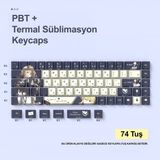 Silabor 74 Tuşlu Pbt Keycaps Çizgi Film Anime Klavye Tuş Takımı Tüm Mekanik - Manyetik Klavyeler ile Uyumludur. - Sarı