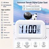 Silabor Astronot Dijital Çalar Saat – LED Ekranlı, Çok Fonksiyonlu, Zamanlayıcı ve Kronometre Özellikli, Sıcaklık, Tarih ve Haft