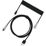 Silabor Coiled Kablo, Sarmal Kablo, Mekanik Klavye Kablosu, Type C USB Kablo [oyuncu Klavyesi Kablosu] - Siyah