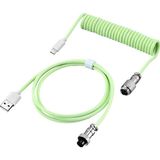 Silabor Coiled Kablo, Sarmal Kablo, Mekanik Klavye Kablosu, Type C USB Kablo [oyuncu Klavyesi Kablosu] - Yeşil