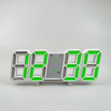 Silabor Dekoratif Dijital Led Masa Duvar Saati 3d Dijital Saat Çalar Saat LED Elektronik Saat Beyaz Kasa Yeşil Işık
