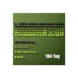 Silabor Matcha Tuş Takımı, Gradyan Keycaps, Arkadan Aydınlatmalı 134 Tuşlu Mekanik Klavye Uyumlu, Pbt.
