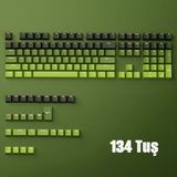 Silabor Matcha Tuş Takımı, Gradyan Keycaps, Arkadan Aydınlatmalı 134 Tuşlu Mekanik Klavye Uyumlu, Pbt. - Çok Renkli