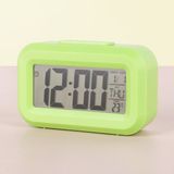 Silabor Mini Dijital Masa Saati ve Çalar Saat – LCD Ekranlı, Tarih ve Sıcaklık Göstergeli Alarm Saati 9 × 4,5 cm - Yeşil - 1 cm