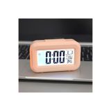 silabor Mini Dijital Masa Saati ve Çalar Saat – LCD Ekranlı, Tarih ve Sıcaklık Göstergeli Alarm Saati Pembe