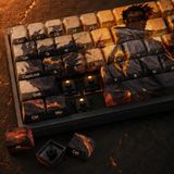 Silabor Valorant Phoenix Temalı 68 Tuşlu Pbt Boya Süblimasyonlu Yan Baskılı Cherry Profil Mekanik Klavye Keycaps Seti - Çok Renkli