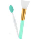 Sildne 2'Li Set T Bölge Temizleyici Aparatı Uzun Sap Beyaz Silikon Maske Sürme Fırçası - Aquamarine