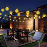 Sildne 30 LED 5 Metre Renkli Solar Güneş Enerjili Bahçe Teras Balkon Ağaç Lambası - Altın