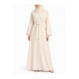 Sile Atelier Bej FERACE KİMONA Pamuklu Dantel Detaylı Uzun Kollu Kimono Kaftan Kadın Bej Standart