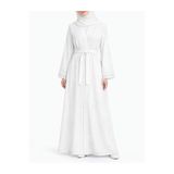 Sile Atelier Beyaz FERACE KİMONA Pamuklu Dantel Detaylı Uzun Kollu Kimono Kaftan Kadın Beyaz Standart