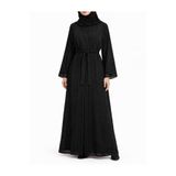 Sile Atelier Siyah FERACE KİMONA Pamuklu Dantel Detaylı Uzun Kollu Kimono Kaftan Kadın Siyah Standart