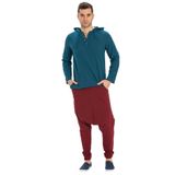 Şile Bezi Kapüşonlu Erkek Yazlık Sweatshirt Petrol Ptrl