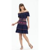 Şile Bezi Latin Mini Yazlık Etek Mor Mor - XL