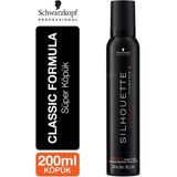Silhouette Schwarzkopf Süper Tutucu Hacim Verici Saç Köpüğü 200 ml Klasik Formül Siyah