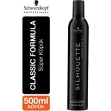 Silhouette Schwarzkopf Süper Tutucu Hacim Verici Saç Köpüğü 500 ml Siyah Renkli