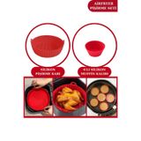 Silicolife Airfryer Silikon Pişirme Kabı ve 6’lı Kek Muffin Kalıbı Set- Hava Fritözleriyle Uyumlu
