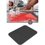 Silicolife Bulaşık Kurutma Matı, Bulaşıklık - Su Toplamaz Silikon Bulaşık Altlığı Büyük Boy 44X34 cm Siyah