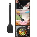 Silicolife Büyük Spatula, Isıya Dayanıklı Yanmaz Yapışmaz Tek Parça Silikon Spatula 26CM Siyah - Renk