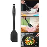 Silicolife Büyük Spatula, Isıya Dayanıklı Yanmaz Yapışmaz Tek Parça Silikon Spatula 26cm Siyah
